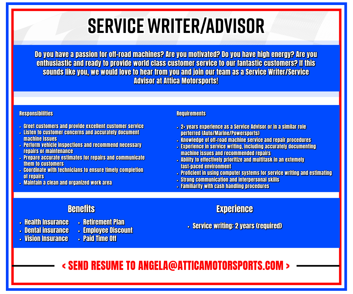 Employment Attica Motorsports Indiana